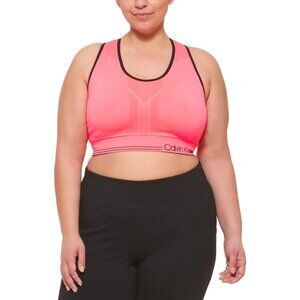 Calvin Klein Performance Womens Plus Size Sports Bra 2X Racerback Design